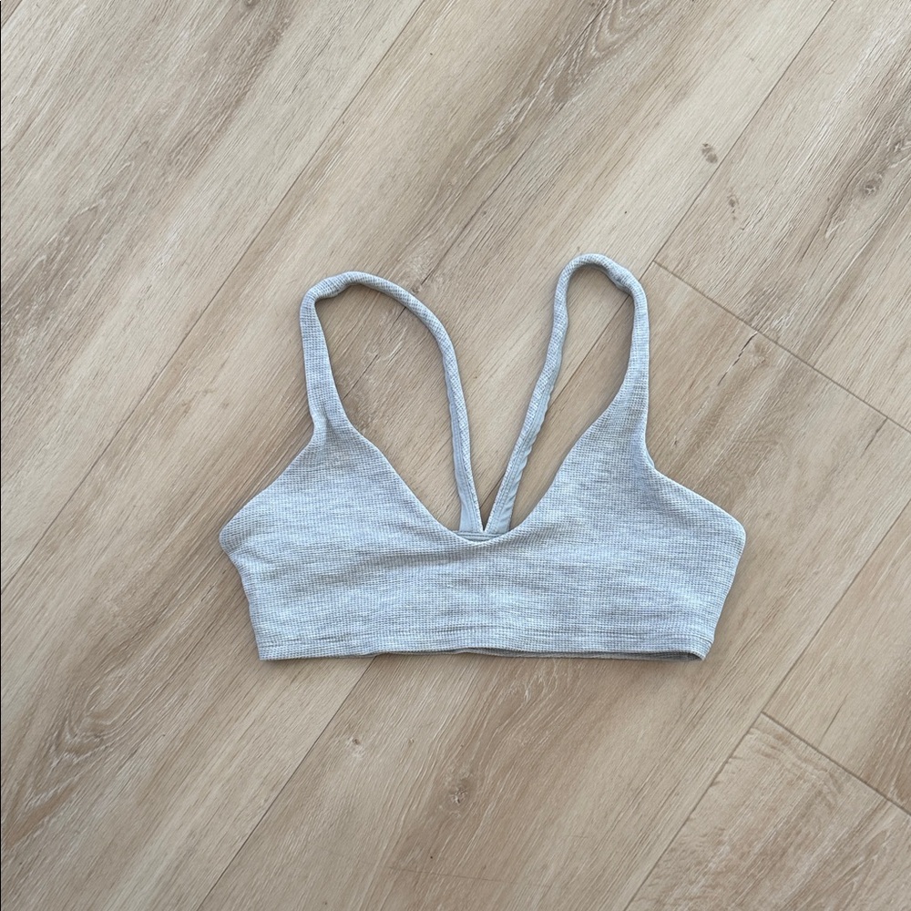 ALO Yoga Light Gray Ribbed Wireless Bralette